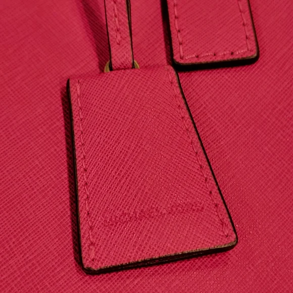 Michael Kors Hamilton Large Satchel Hot Pink Fuchsia Saffiano Leather Lock Bag